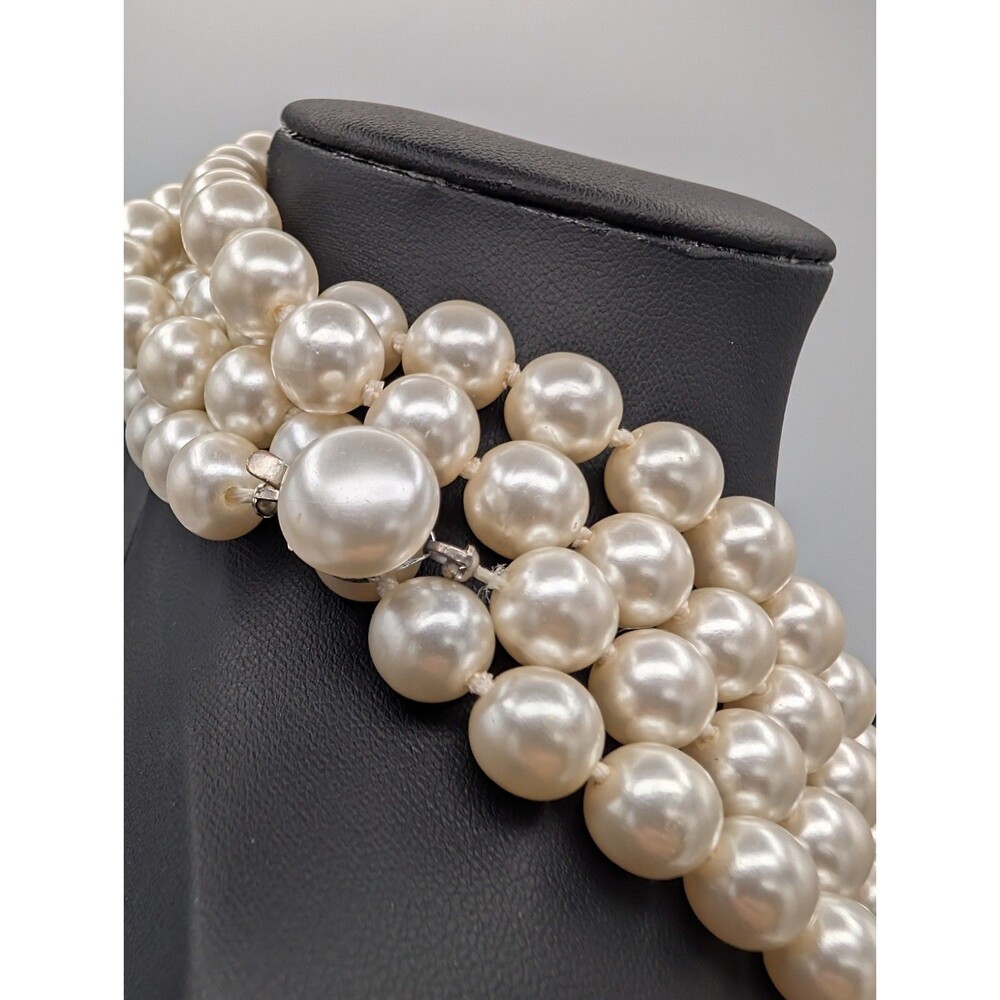 Vtg 1960s Opera Length 90" Japan Endless Glass Faux Pearls Hand Knotted Necklace - Picture 3 of 10